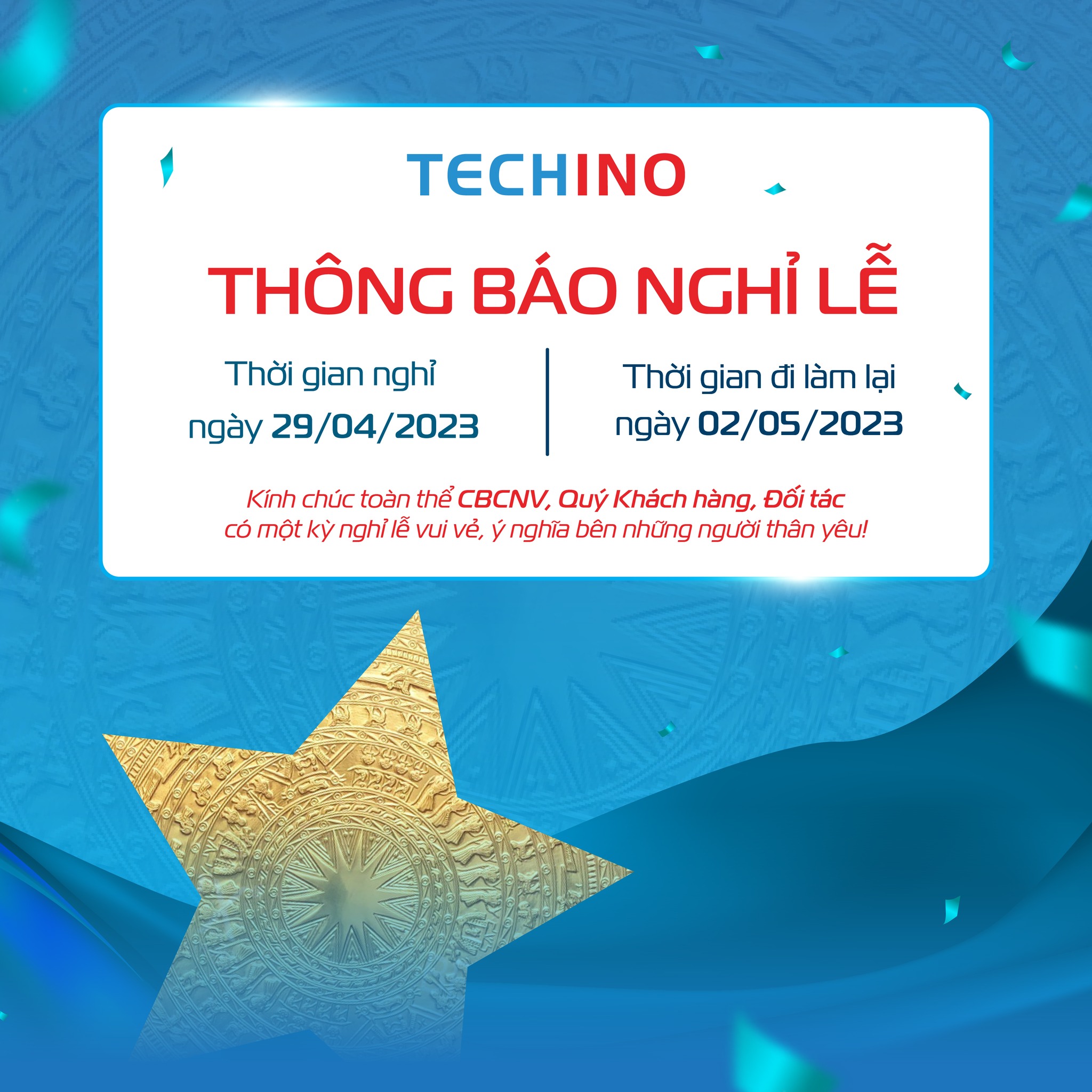 Lịch nghỉ lễ của Techino